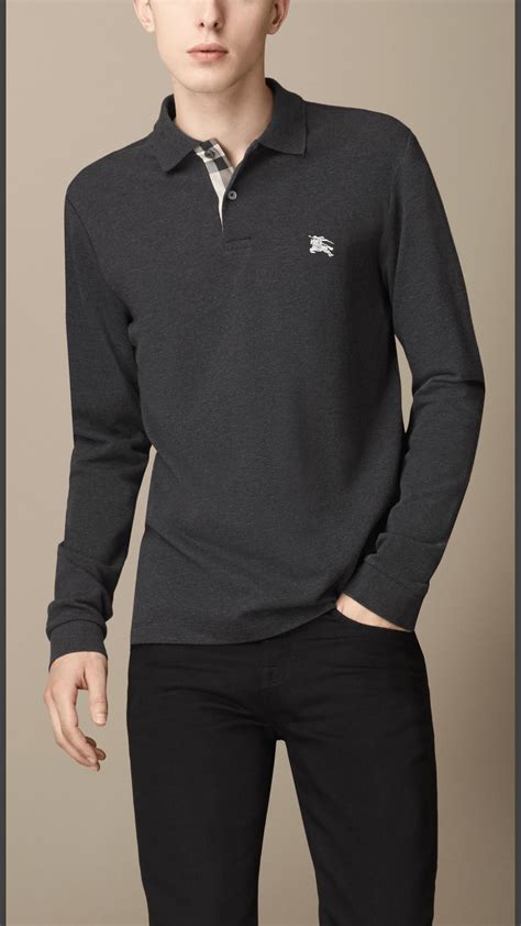 burberry longsleeve polo|long sleeve equestrian polo shirts.